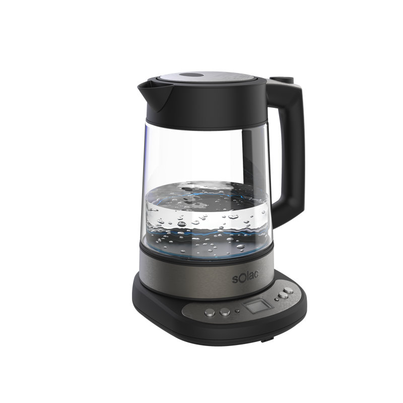 Solac Aroa 1.7 qt. Stainless Steel Whistling Electric Tea Kettle