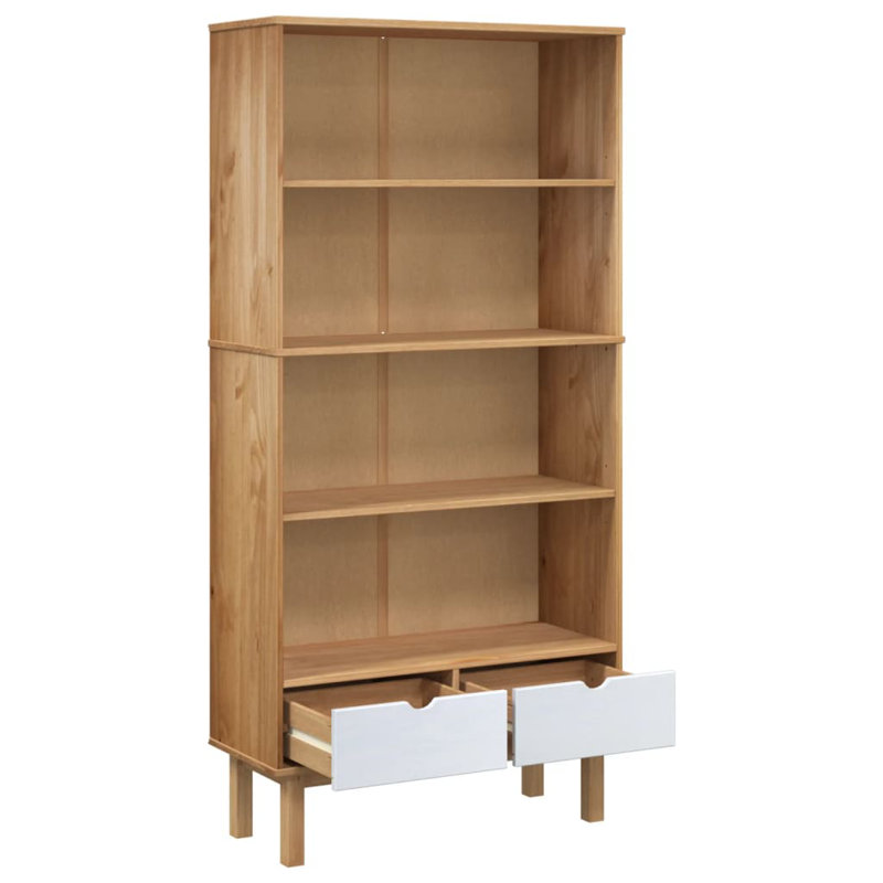 Bibliothèque standard Ezechias H 70,9 "x l 34,6", Blanc / Brun