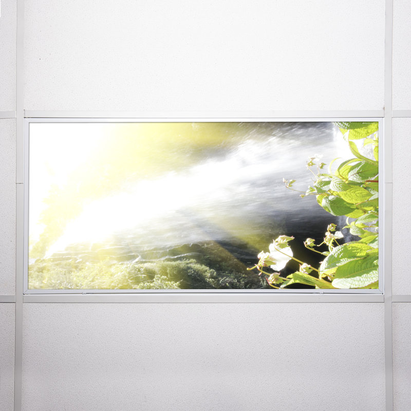 Waterfall Classroom Fluorescent Light Covers for Ceiling Lights - For 2x4 Fixture - by Octo Lights