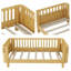 Lit plateforme pour enfant à profil bas avec rails de sécurité convertibles | Cadre de lit simple / double en bois pour tout-petit à grand-590767108-590767130
