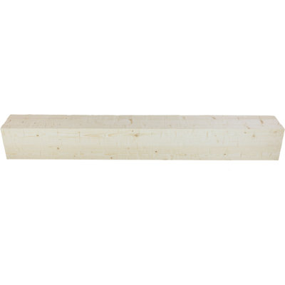 AmeriCraft Wood Hand Hewn Beam, 3-Sided (U-Beam), 5 1/2"W x 3 1/2"H x 192"L, White Washed Pickling Finish, Stain Grade Pine