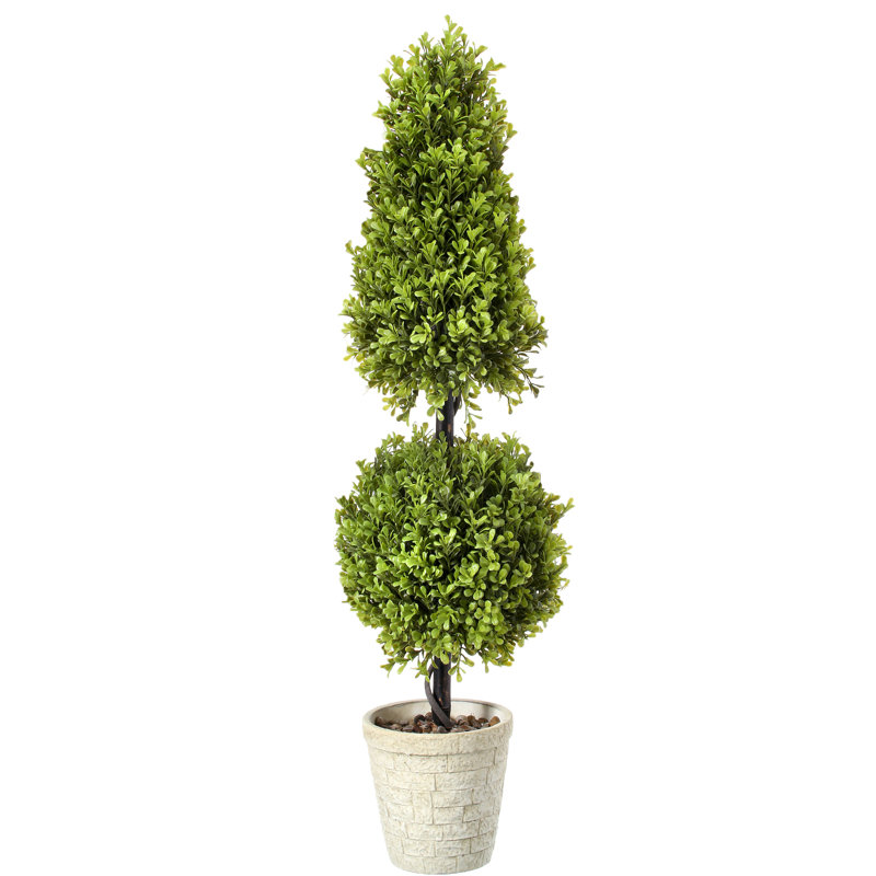 36'' Faux Boxwood Topiary in Planter