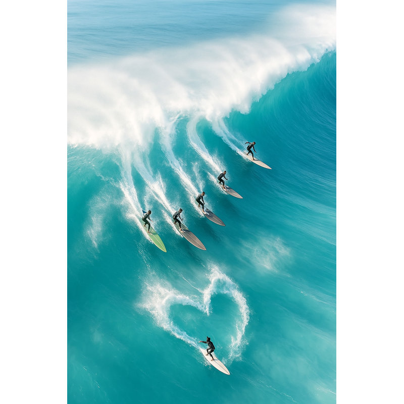 Riding with Heart – Surfer Wave Art on Wrapped Canvas