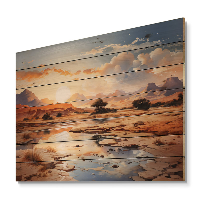 African Sahara Dreams II sur impression sur bois, H 30 po x l 40 po x P 0,78 po
