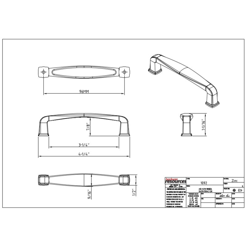 Milan I Bar Pull, 3 3/4", Brushed Oil Rubbed Bronze
