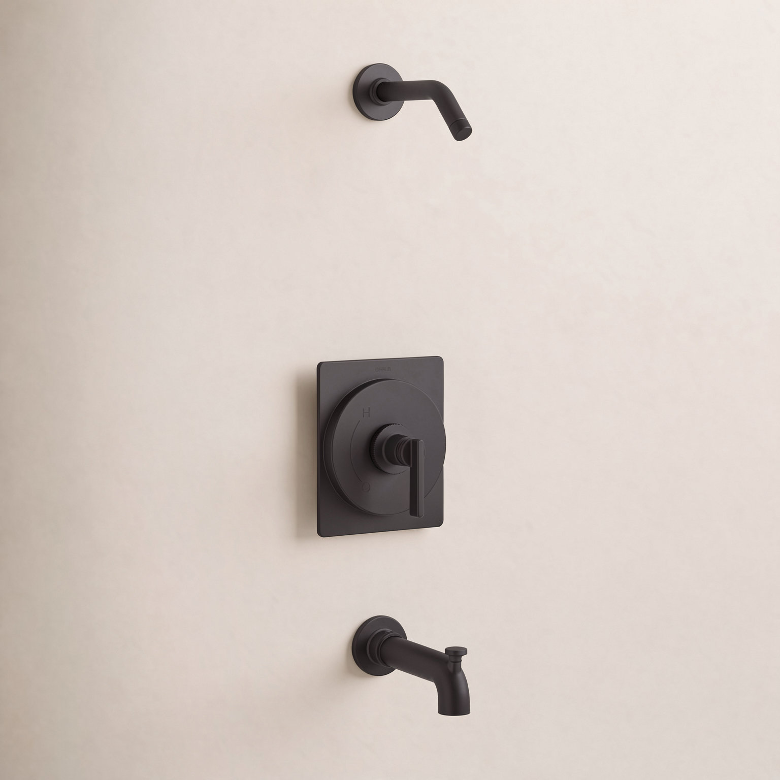 Castia Rite-Temp Tub and Shower Valve Trim, Matte Black