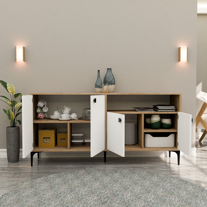 Mezza 77.6cm Console Table, Oak/White