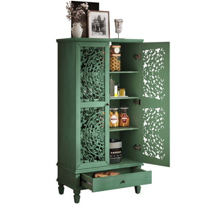 Rustic 55'' Tall Storage Cabinet With Drawer