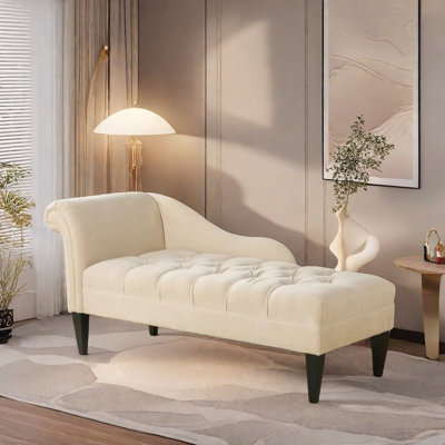 Chaise Longue with Sturdy Wood Frame