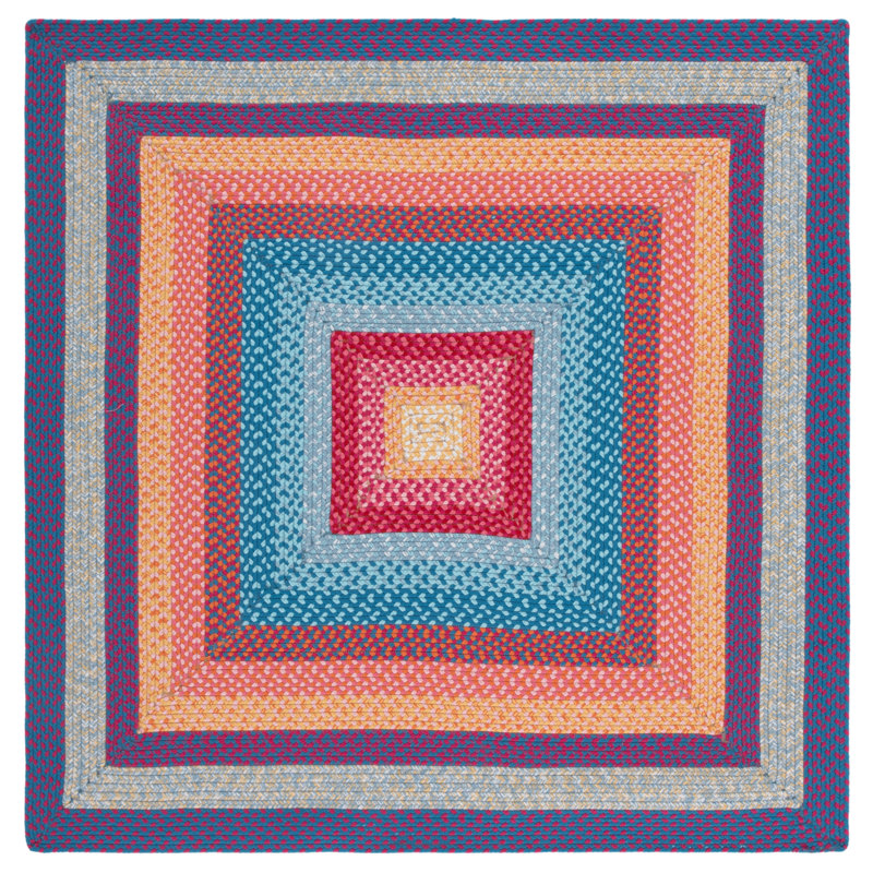 Tapis intérieur / extérieur Ceaira Performance, Red/Orange, Carré 5 pi