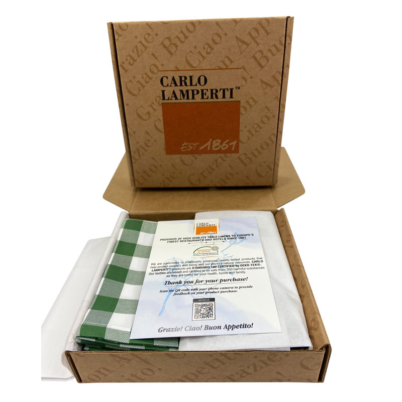 Ghisallo Cotton Buffalo Check Square Napkin, Oregano Green