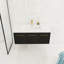 Meuble-lavabo mural 48 po avec lavabo, lavabo en résine à rebords épais, ensemble KD