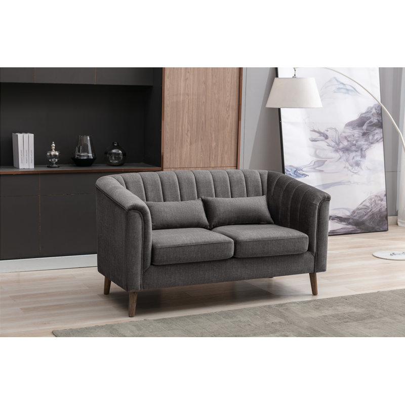 Colvin 2 Seater Velvet Loveseat, Brown Velvet