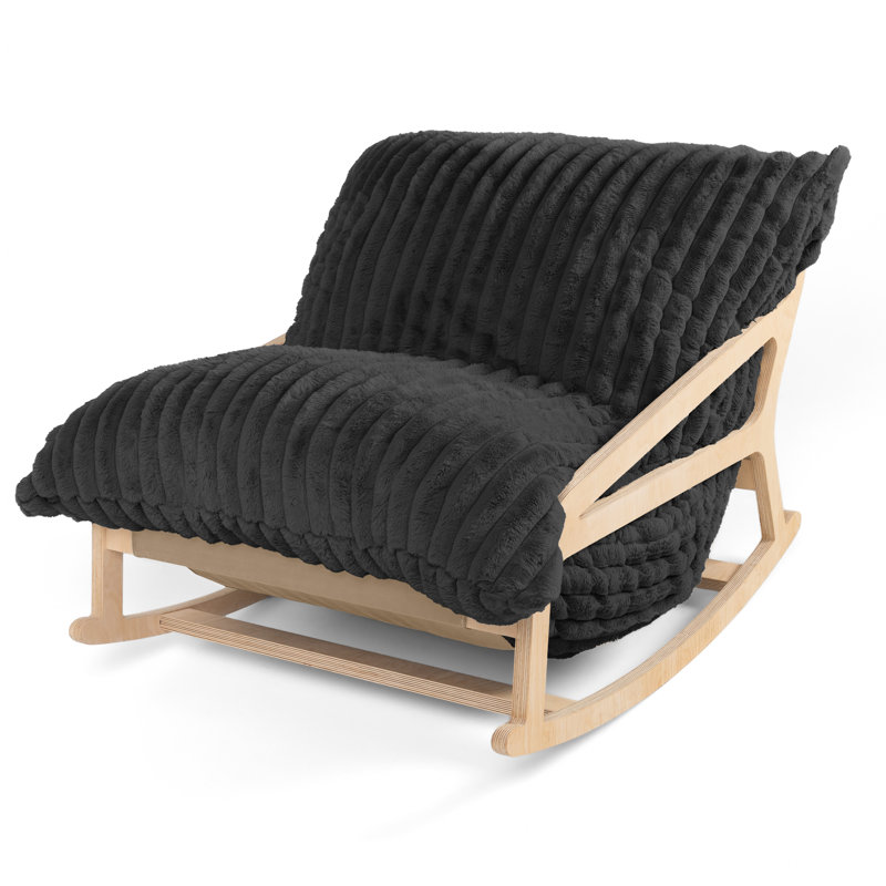 Chaise berçante avec coussin de coussin Saxx, Noir
