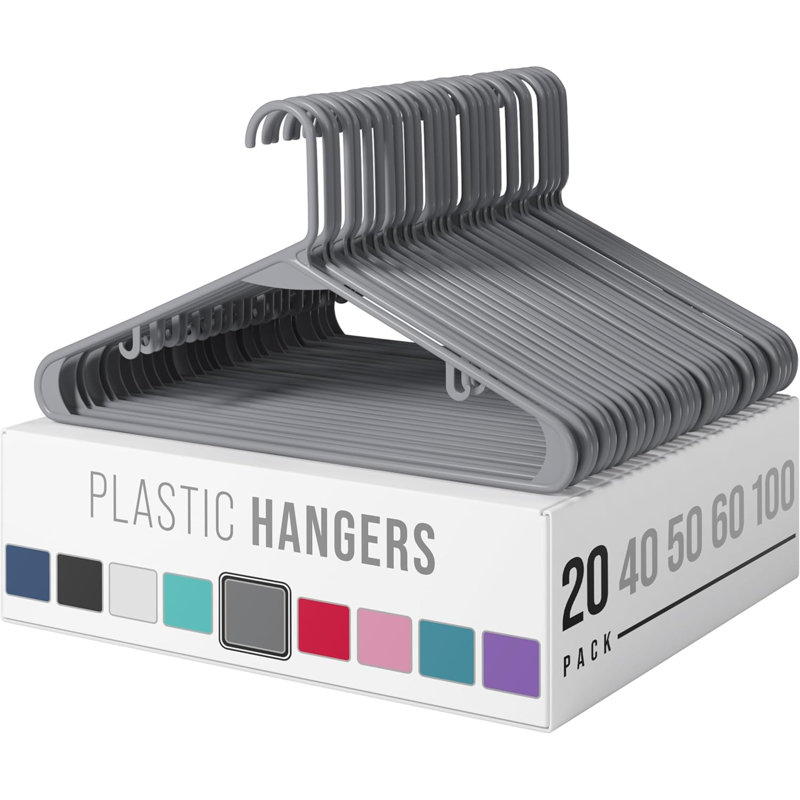 Portemanteaux en plastique, Gris, 20