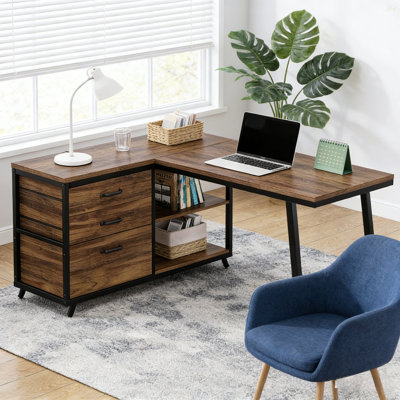 Bureau de travail spacieux, bureau d'ordinateur, bureau en L