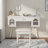 Elegant Vanity Makeup Table & Chair Set, Modern Dressing Table With Organizer, Writing Desk, Charging Port-69667162