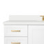 Ensemble de meuble-lavabo simple 55 po en bois massif bleu minuit avec plateau en quartz blanc pur 1,5 po Freitas-489904224-421849345-421849407