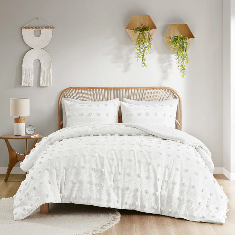 Bedding - Microfiber Reverse, Filled, Wrinkle Comforter Soft, , , Long-lasting, Twin Comforter + 2 Standard Shams, Ivory