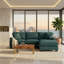 Canapé modulaire Clifford - fabriqué aux États-Unis, livraison en 5 jours, options de tissus sur mesure, mobilier modulaire en forme de L - Tissu sarcelle Hepburn - couleur vert foncé-129232681