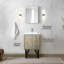 Rustique 24 po Meuble-lavabo pour salle de bain avec comptoir en quartz blanc, robinet et miroir mural 18 po