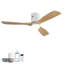 Ventilateur de plafond intelligent 52 pouces avec télécommande 6 vitesses et 3 pales en bois massif réversible pour moteur DC
