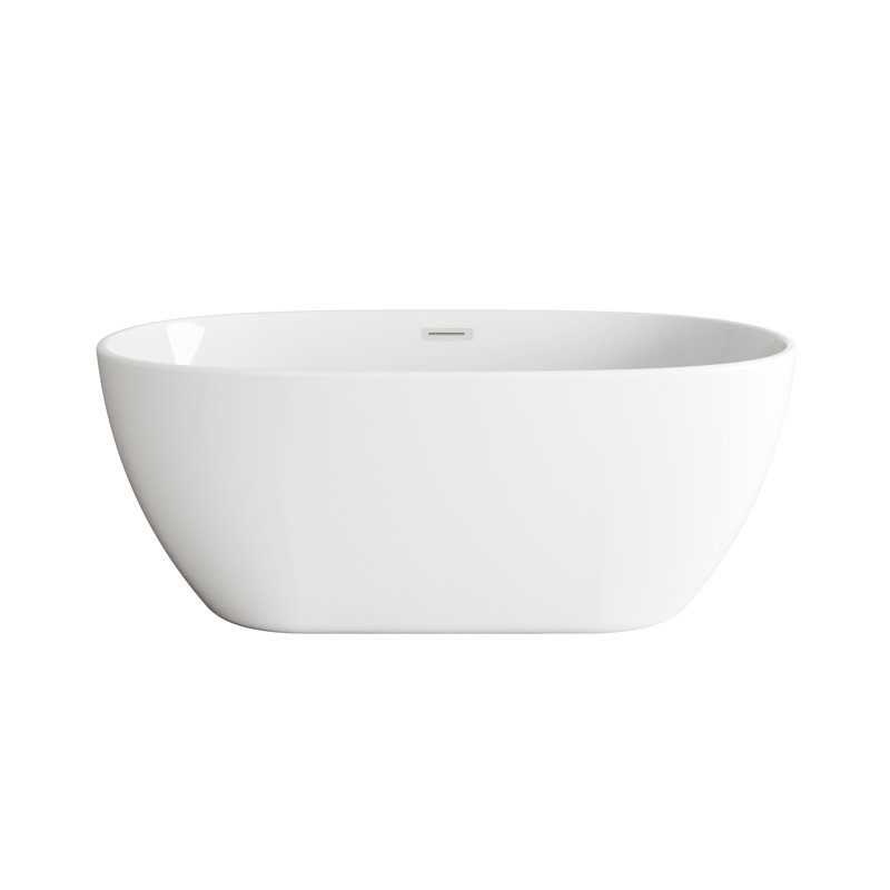 Thermopolis 59'' x 28.3'' Soaking Acrylic Bathtub, Brushed Nickel