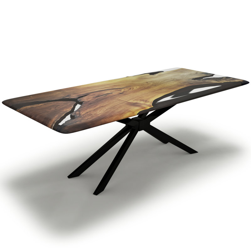 Alcantara Walnut Wood Dining Table, 48" W x 108.3" L