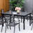 6 Outdoor Dining Table By , Rectangular, Aluminum Legs, Black Waterproof, For Patio Entertainment Rectangular 6, Metal Waterproof , Charming Moment