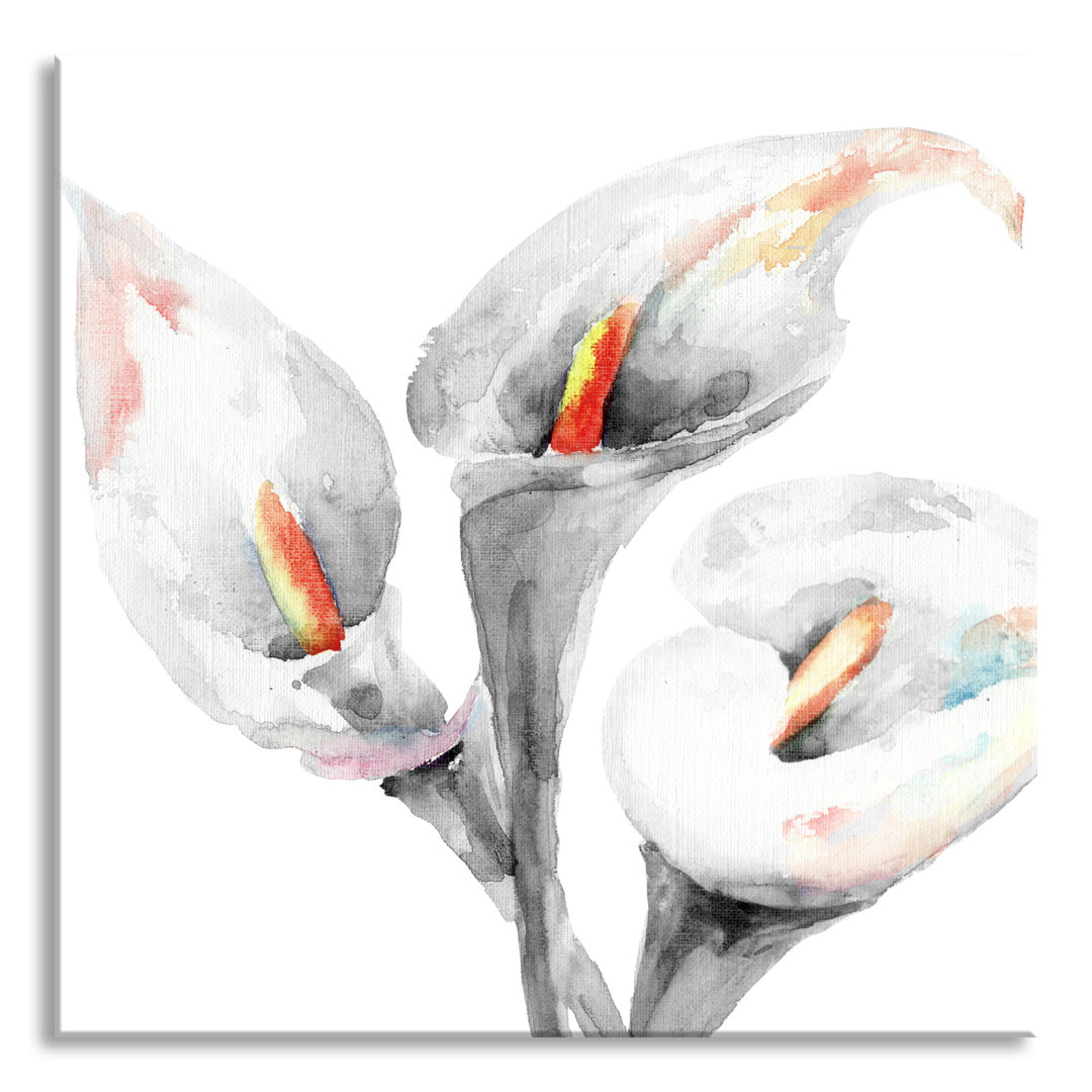 Glasbild Calla Lilies Aquarell