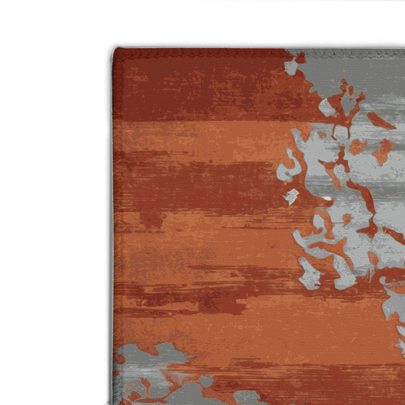 Tapis intérieur et extérieur brun Watercolor, Rectangulaire 2 pi x 3 pi