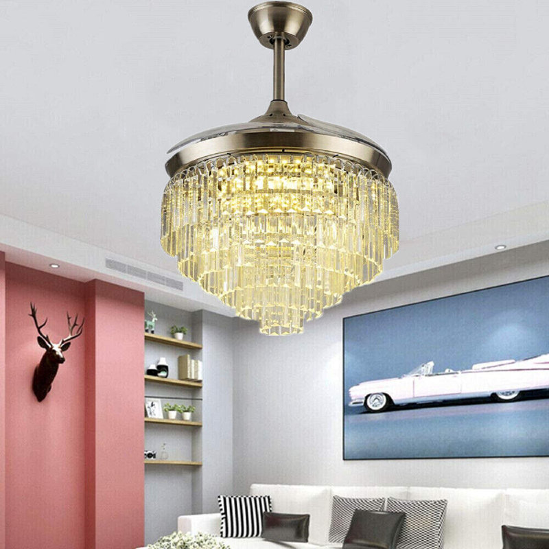 42'' Giuseppino 3 - Blade LED Crystal Ceiling Fan with Remote Control with Light Kit Included