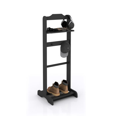 Accent Portable Garment Rack,Clothes Valet Stand With Storage Organizer