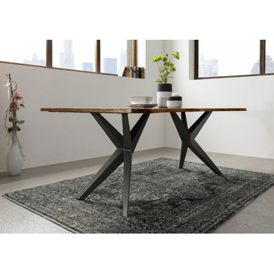 Freeform 4 Rectangular Wood Top Dining Table