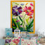 Fleurs sauvages rouges et mauves - reproduction sur toile