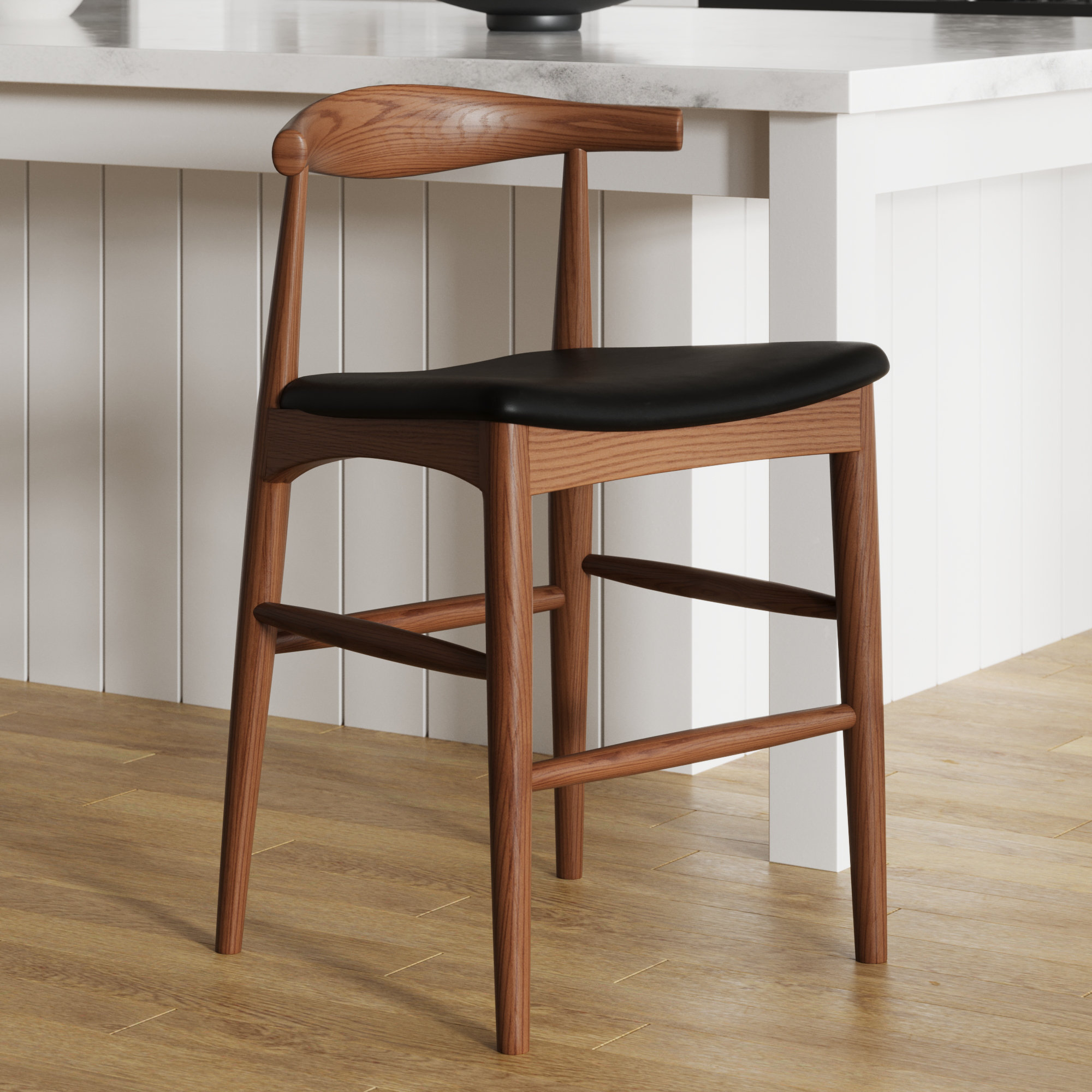 Ardo Vegan Leather Bar & Counter Stool, Counter Stool (24" Seat Height), Walnut