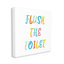 «Flush The toilettes Bathroom Rules Kids», typographie surdimensionnée noire, estampe numérique, art texturé par Daphne Polselli