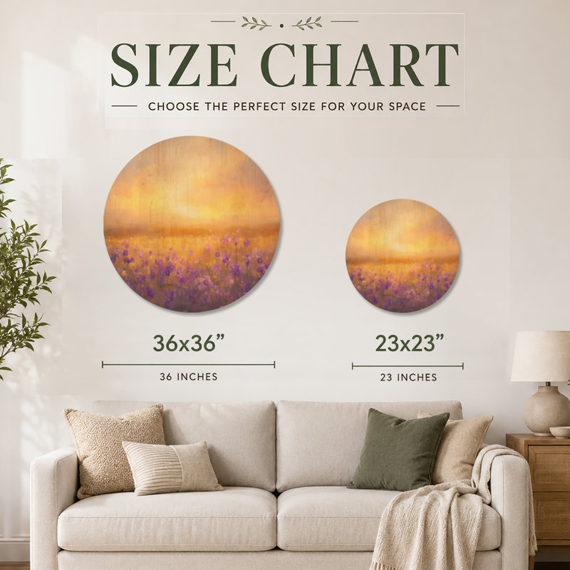 Muldowney I - art mural floral rond en bois, Rond 36 po, Rond