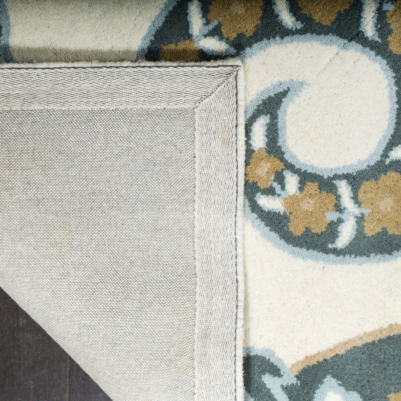 Tapis floral en laine touffeté à la main Amory, Rectangle de 5 pi x 8 pi