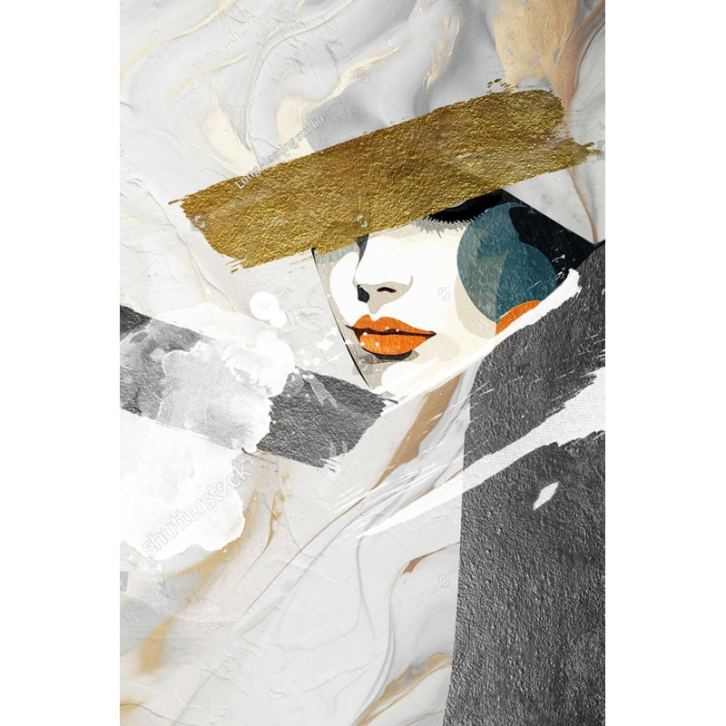 Art mural sur toile Golden Veil, H 48 po x l 32 po x P 1,5 po