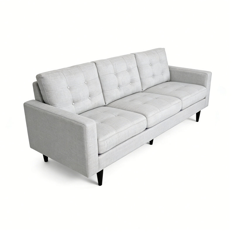 Cudahy 82.7" Tufted Sofa, Upholstered 3-Seater Sofa, Light Gray Fabric