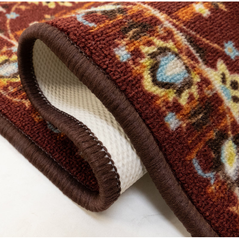 Tapis de couloir rouge à motif oriental sur mesure, Tapis de couloir 2 pi 2 po x 20 pi
