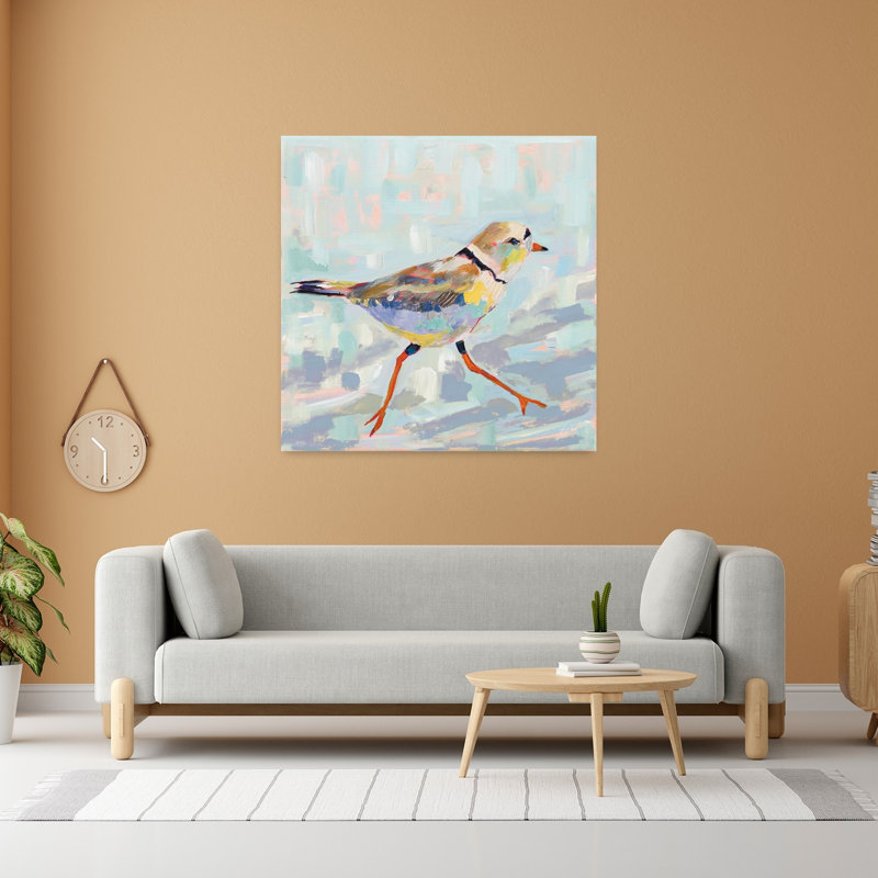Pluvier côtier I, oiseau neutre, art côtier, H 48 po x l 48 po