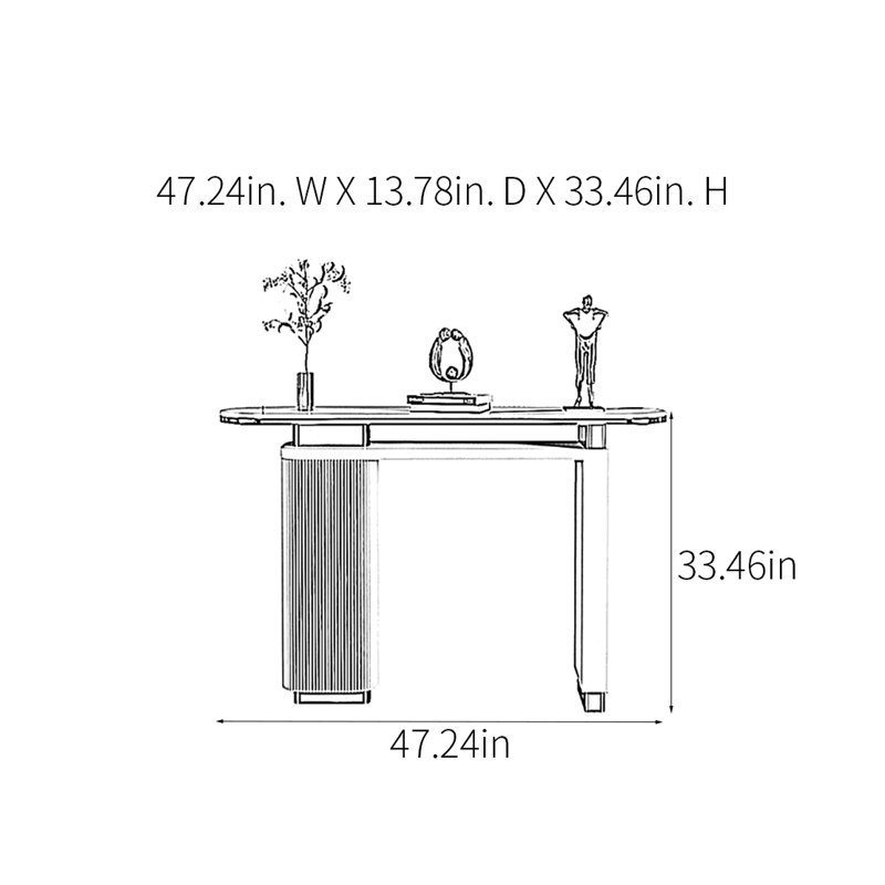 Console Modern Minimalist Luxury, H 33,46 po x l 47,24 po x P 13,78 po, Noir