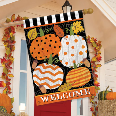 Fall Celebration Pumpkins House Flag