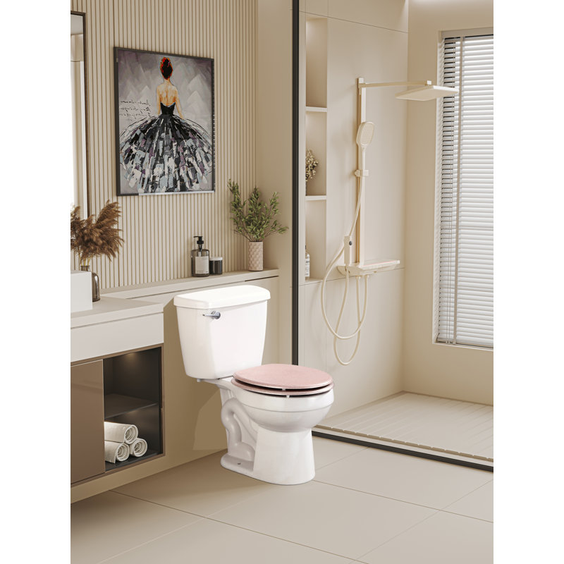 18" Stylish & Durable Mdf Glitter Coating Toilet Seat – Add A Touch Of Glamour To Your Bathroom Stylish Bathroom Accessory Luxury Toilet Seat