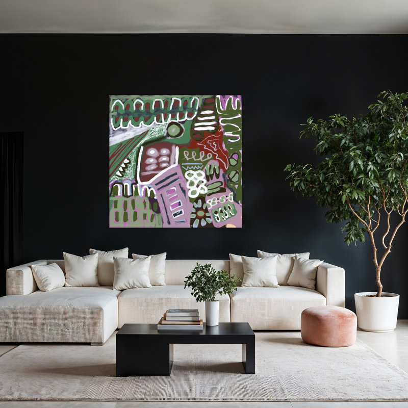 Art contemporain contemporain abstrait, H 48 po x l 48 po