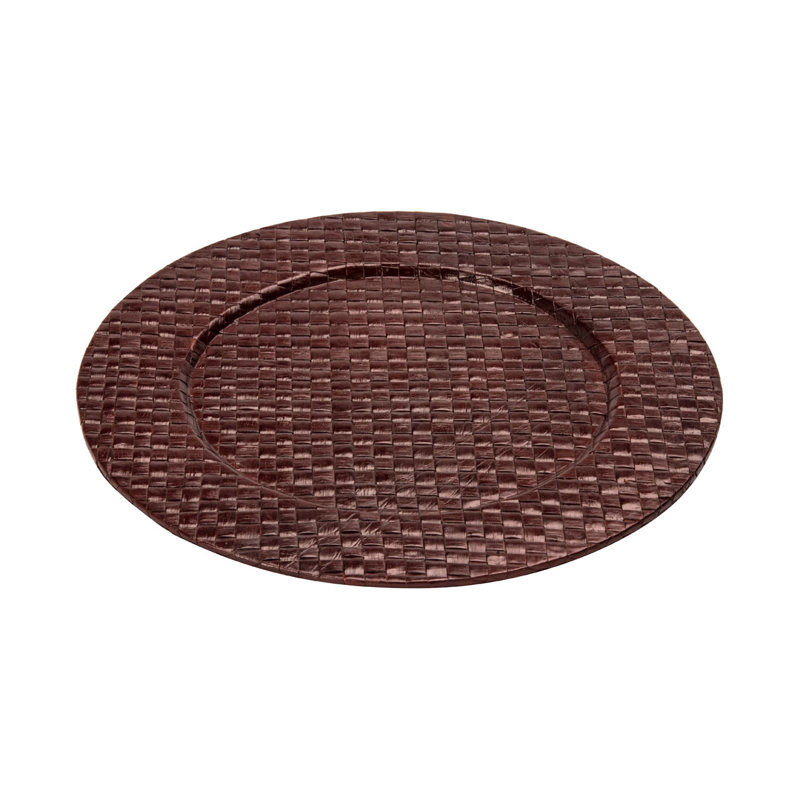 Pandanus Plants Solid Colour Charger, Brown