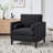 35.4 "Wide Modern Farmhouse Performance Accent Chair With Wood Legs, Wood Base Reading Armchair Single Sofa With Two Bolster Pillows For Living Room Offices And Lounge, Boucle.-294268052-294268057