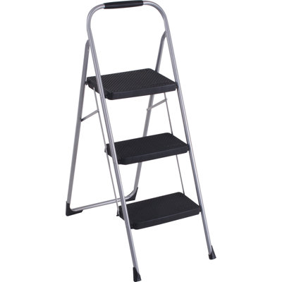  3 Step Steel Big Folding Step Stool with 225 lb. Load Capacity